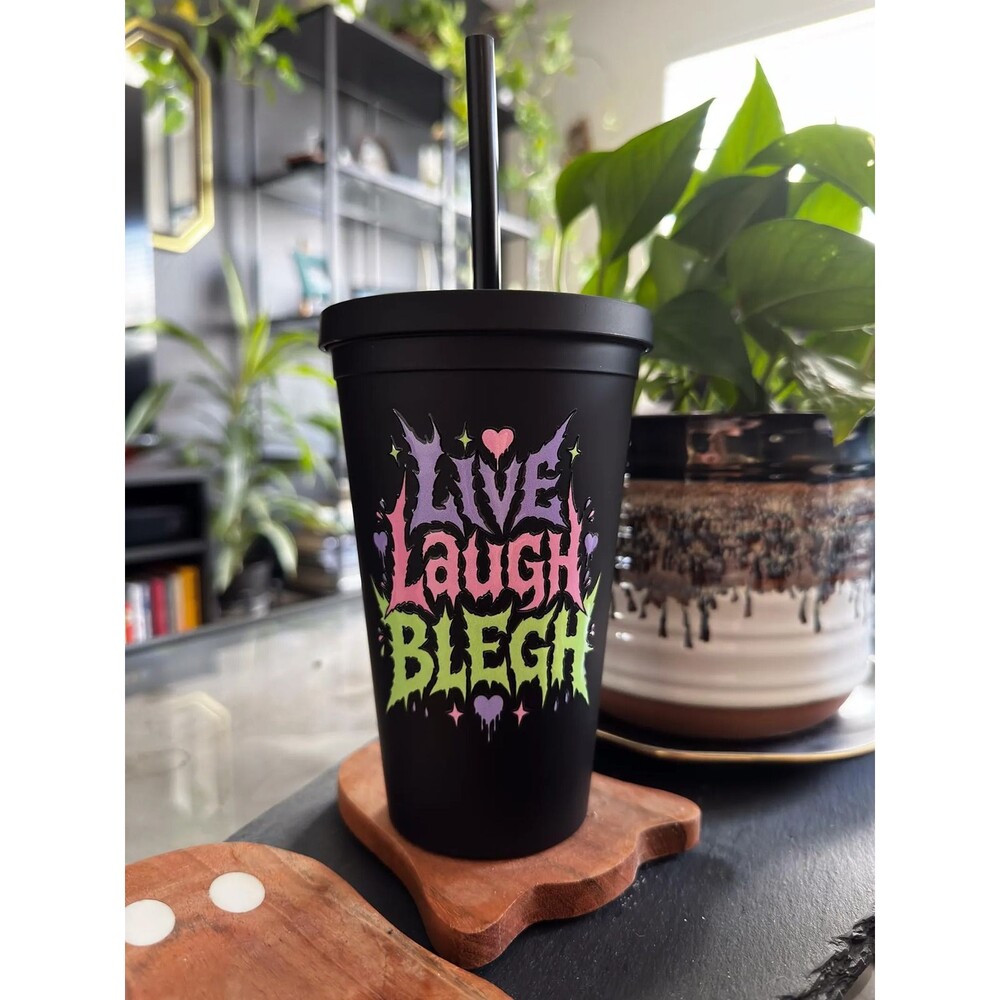 Live Laugh Blegh Metalcore Cup Emo Tumbler Goth Girl Gift Alternative Cup Pastel